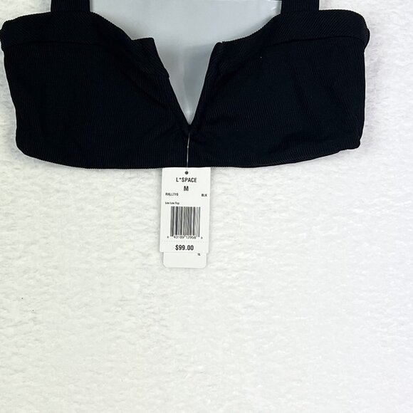 L*Space Lee Lee Bikini Top Women's Size Medium Black - Picture 4 of 13